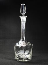 Vintage Etched Glass Wine Decanter With Original Stopper 14