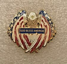 GOD BLESS AMERICA EAGLE USA FLAG PIN ARMY MARINES NAVY AIR FORCE COAST GUARD picture