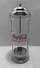 Vintage Tablecraft Coca Cola Glass Straw Holder Dispenser Jar Coke Drink Diner picture