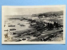 RARE c 1920 Talcahuano Harbor REAL PHOTO Port Scene CHILE Ships Trains BOATS     picture