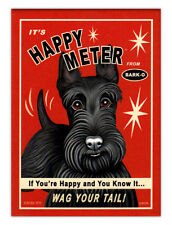 Retro Dogs Refrigerator Magnets - Scottish Terrier Happy Meter - Advertising Art picture