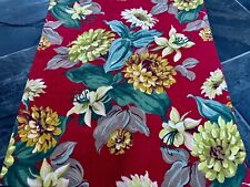 Hollywood Regency Chinois Jacobean Chinese Garnet RED Barkcloth Vintage Fabric picture