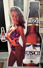 Busch Beer SIGN GIRL SWIMSUIT BOTTLE vintage 1992  LARGE 36