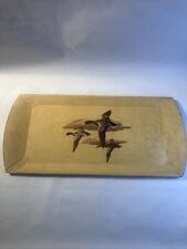 Vtg Haskelite by Hasko Wood Lap- Hostess Tray / Duck Design picture