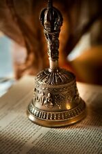 Tibetan Pure Handmade 7 metals Bell for meditation, yoga and craving picture