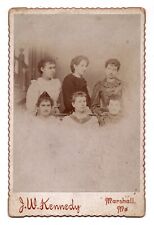 C. 1890s CABINET CARD J.W. KENNEDY SIX GORGEOUS YOUNG LADIES MARSHALL MISSOURI picture