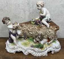 Antique Ludwigsburg Porcelain Figure Group Goat With Children Amazing Quality picture