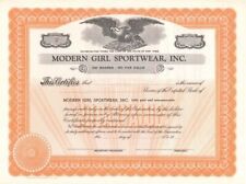 Modern Girl Sportwear, Inc. - Stock Certificate - Sports Stocks & Bonds picture