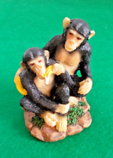 Vintage Figurine of Two Black Monkeys #PDR-22 picture