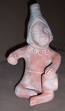 VTG Mexico Aztec Hand Made Signed Terra Cotta Pottery Figure Large 12'Tx6