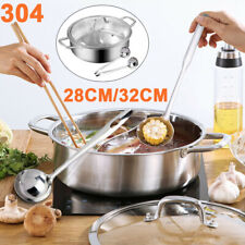 Shabu Shabu Dual Sided Cooking Soup Hot Pot w/ Lid Stockpot Stainless Steel picture