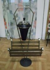 50er 60er Stand Ashtray With Newspaper Rack Tray Mid Century 50s 60s picture