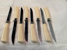 VTG Forgecraft Serrated Steak Knives Set Of 8 Stainless/Bakelite USA Made picture