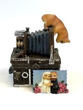 Hinged Trinket Box Antique Camera With Cat On Top picture