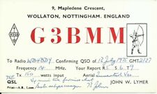 Vintage G3BMM Wollaton Nottingham England 1975 Amateur Radio QSL Card picture