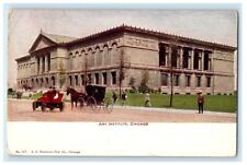 1908 An Institute Cars Horse And Buggy Chicago Illinois IL Antique Postcard picture