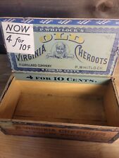 VTG**RARE** OLD VIRGINIA CHEROOTS  WOODEN CIGAR BOX  picture