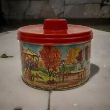 1958 Vintage Container Tin Canister Melamine Lid Mrs Leland's Old Fashion picture