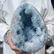7.1lb Large Natural Blue Celestite Crystal Geode Quartz Cluster Mineral Specime picture