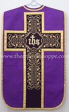 New PURPLE Fiddleback Chasuble Mass Vestment WITH 5 PC SET FELT INTERLINED picture