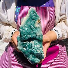 4.92LB Natural green fluorite crystal quartz rough mineral specimen healing picture