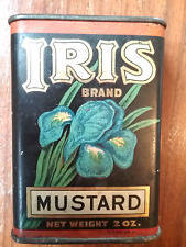ANTIQUE IRIS MUSTARD SPICE TIN, HAAS, BARUCH & CO. LOS ANGELES, CALIF, picture