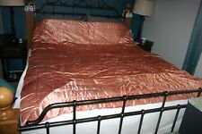 1940s Boudoir Glamorous Quilt with Fox Fur & Wool Batting Gold Colored Satin R-7 picture