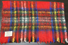 Vintage Baymart Hudson’s Bay Plaid Throw Blanket Red 52X69 Made In Italy  picture