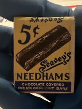 c1930s Seavey’s Needhams Chocolate Coconut Bars Auburn Maine ME Matchbook RARE picture