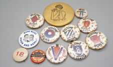 WWII Army Division Welcome Home, Food Production Button Pins Lot Of 12 picture