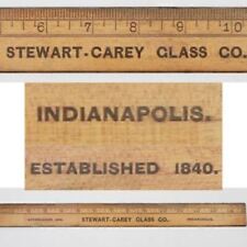 Antique Vintage STEWART-CAREY GLASS CO Est 1840 Indianapolis Indiana AD Ruler 15 picture
