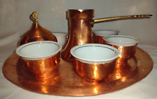 Antique WWI Ottoman Empire Turkish Officer's Copper Coffee Tea Set picture