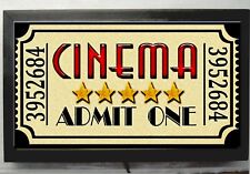  LED LIGHTED HOME THEATER MOVIE TICKET SIGN / CINEMA TICKET SIGN picture