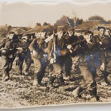 WW2 German Wehrmacht print line troops press photo 1942 original large army old picture