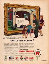1945 Texaco Dealers Print Ad Family Garage Dog picture