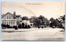 1930's REHOBOTH BEACH DELAWARE LAKE DRIVE HOUSES OLD CARD VINTAGE POSTCARD*STAIN picture