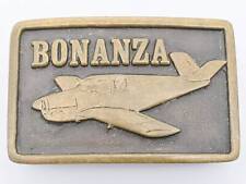 Beechcraft Bonanza Airplane Pilot 1970s Solid Brass Vintage Belt Buckle picture