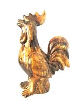 Vintage Glazed Golden Handpainted Ceramic Rooster Figurine Country Farmhouse 14