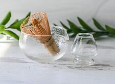 Halloween Gift - Textured Glass Matcha Tea Set, Bowl, Whisk, Holder, USA seller picture