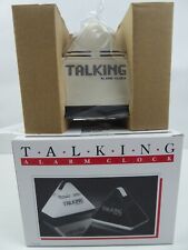 Talking Alarm Clock T-10 White Triangle Shaped- Vintage 1980's New picture