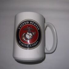 VTG USMC Coffee Mug   WHITE w/ United States Marines Corps Shield- Inkjet Mug Co picture