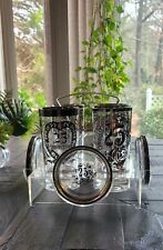 Vintage 25th Anniversary Glass & Ashtray Bar Set With Acrylic Caddy picture