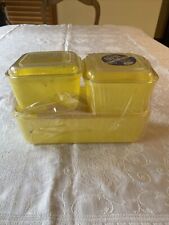 NEW Vintage Lustro- Ware 3 Piece Storage Box Set - Yellow picture