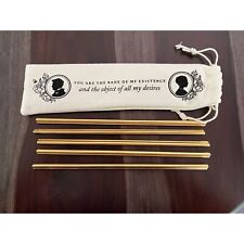 Owlcrate Bridgerton Inspired Heart Shaped Metal Straw Set picture