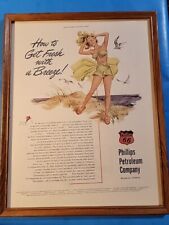 FRAMED PHILLIPS 66 VINTAGE AD/ SATURDAY EVENING POST picture