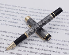 Jinhao 5000 Vintage Gray Rollerball Pen Dragon Texture Carving Writing Gift Pen picture