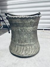 Intricate Hand Hammered Heavy COPPER Persian Bucket PAIL with Handle picture