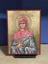 SAINT JULIANA OF NICOMEDIA, MARTYR - WOODEN ICON FLAT, WITH GOLD LEAF 5x7 inch picture