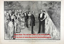 President Grover Cleveland Wedding White House Huge Folio 1880s Antique Print 2 picture