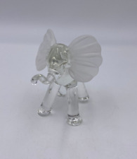 Adorable Clear Art Glass Baby Elephant Figurine Frosted Ears picture